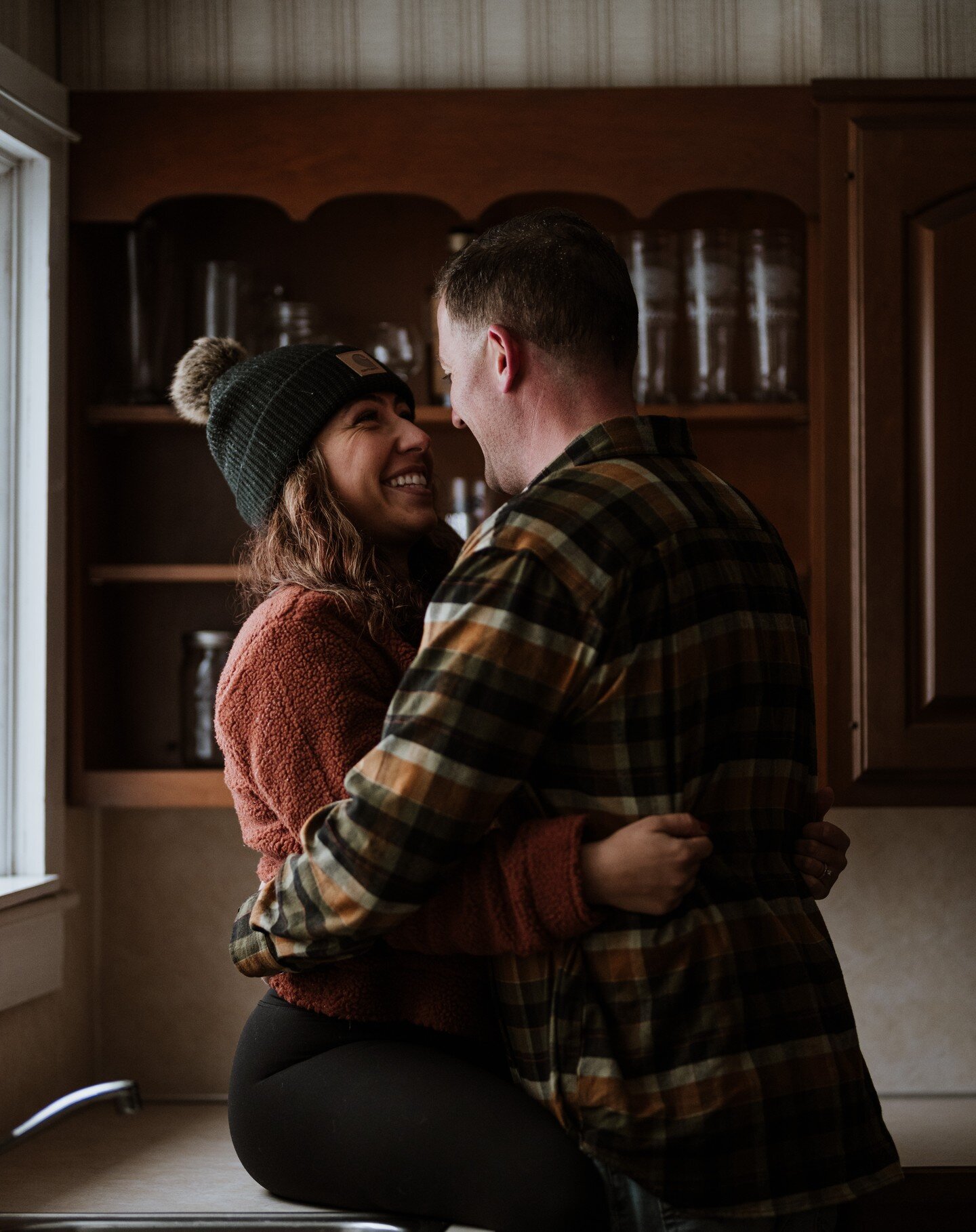 Cuddling up in the kitchen of your new home together is always a welcome idea for your session.

I'm here to help you document and chronicle your lives together in the present&mdash;across all stages of your relationship. From &quot;just because&quot